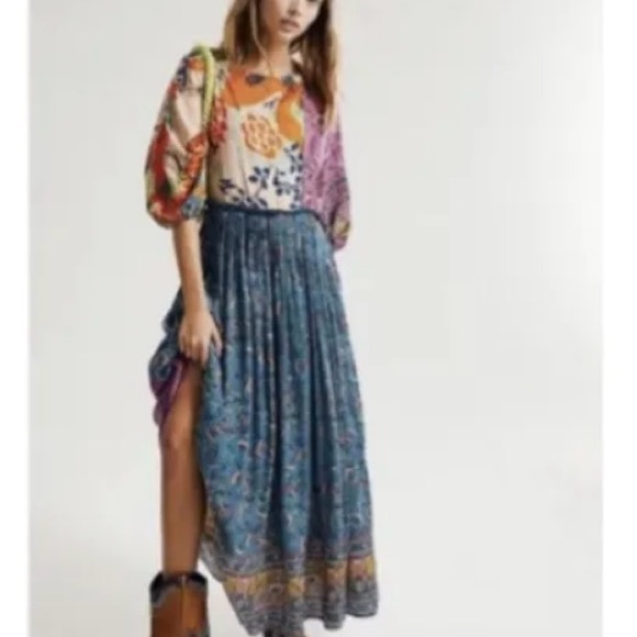 NWT ($198) GORGEOUS!! Free People What You Want Maxi Bohemian Dress Size Large - Picture 5 of 13